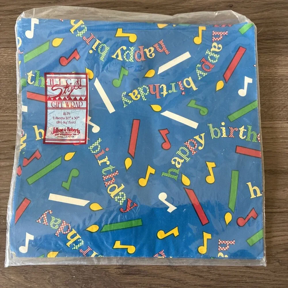 Vintage High Style Gift Wrap Paper Jillian & Roberts 2 Sheets 20x30, NEW